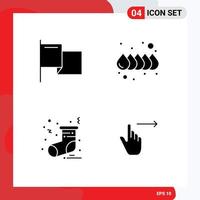 Solid Glyph Pack of 4 Universal Symbols of country finger color christmas right Editable Vector Design Elements