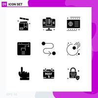 Pictogram Set of 9 Simple Solid Glyphs of road marketing website finance payment Editable Vector Design Elements