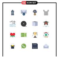 16 User Interface Flat Color Pack of modern Signs and Symbols of swimming pool nature holiday clothes Editable Pack of Creative Vector Design Elements