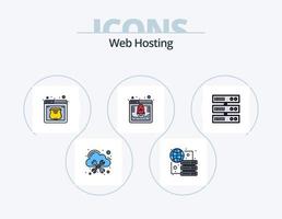 Web Hosting Line Filled Icon Pack 5 Icon Design. globe. datacenter . crash. backup . web vector