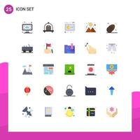 Universal Icon Symbols Group of 25 Modern Flat Colors of meat gammon gaming food space Editable Vector Design Elements