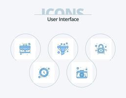 User Interface Blue Icon Pack 5 Icon Design. . unlock. portfolio. padlock. sort vector