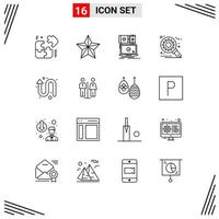 Outline Pack of 16 Universal Symbols of arrows setting devices optimization customize Editable Vector Design Elements