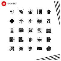 25 Thematic Vector Solid Glyphs and Editable Symbols of data cloud green programming develop Editable Vector Design Elements