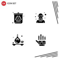 Modern Set of 4 Solid Glyphs and symbols such as bin herb waste female spa Editable Vector Design Elements