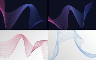 Collection of geometric minimal lines pattern set vector