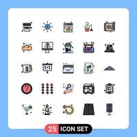 25 iconos creativos signos y símbolos modernos de seguridad persona opciones web hombre clave elementos de diseño vectorial editables vector