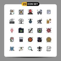 Set of 25 Modern UI Icons Symbols Signs for text smart alert player controller Editable Vector Design Elements