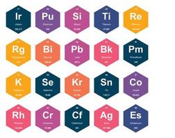 20 Preiodic table of the elements Icon Pack Design vector