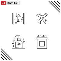 Set of 4 Modern UI Icons Symbols Signs for competition soap ecommerce shopping box Editable Vector Design Elements