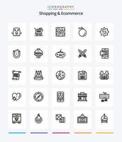 Creative Shopping And Ecommerce 25 OutLine icon pack  Such As badge. product. labyrinth. new. explosive vector