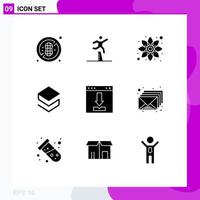 9 Solid Glyph concept for Websites Mobile and Apps browser crypto currency chamomile crypto stratis Editable Vector Design Elements