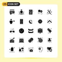 25 iconos creativos modernos signos y símbolos de audio holi ciencia decoración elementos de diseño vectorial editables sensibles vector