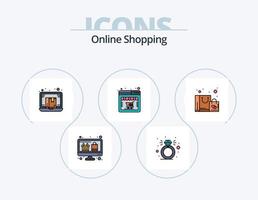 Online Shopping Line Filled Icon Pack 5 Icon Design. shopping. shopping. online shopping. discount. vector