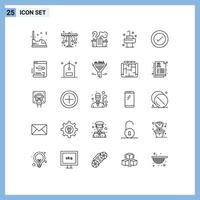 Group of 25 Lines Signs and Symbols for layout bath playland sink nuclear Editable Vector Design Elements