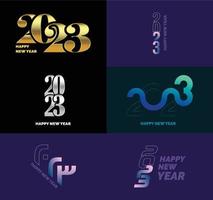 Big Collection of 2023 Happy New Year symbols Cover of business diary for 2023 with wishes vector