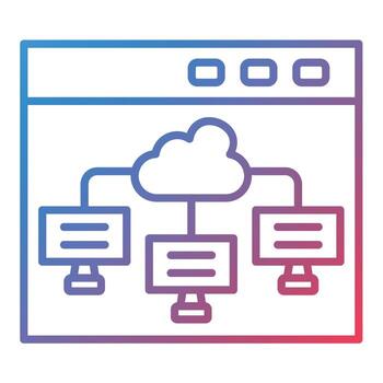 icono de gradiente de línea de computación en la nube vector