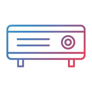 icono de degradado de línea de proyector vector