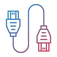 Hdmi Cable Line Gradient Icon vector