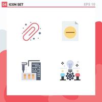 Pack of 4 Modern Flat Icons Signs and Symbols for Web Print Media such as back to school home delete architecture bulb Editable Vector Design Elements