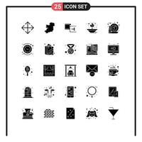 Solid Glyph Pack of 25 Universal Symbols of make oil lamp edit lamp fire Editable Vector Design Elements