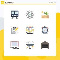 Modern Set of 9 Flat Colors and symbols such as investment dollar cactus write art Editable Vector Design Elements