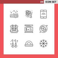 9 Creative Icons Modern Signs and Symbols of shopping tag mobile price hobbies Editable Vector Design Elements