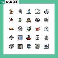 Set of 25 Modern UI Icons Symbols Signs for wrist technology avatar smart watch summer Editable Vector Design Elements