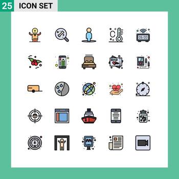 Set of 25 Modern UI Icons Symbols Signs for wrist technology avatar smart watch summer Editable Vector Design Elements