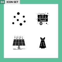 Universal Icon Symbols Group of 4 Modern Solid Glyphs of air panel accounting briefcase technology Editable Vector Design Elements