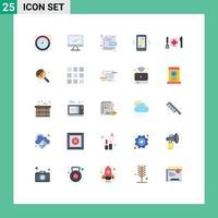 Modern Set of 25 Flat Colors Pictograph of dinner internet of things creative mobile dollar file type Editable Vector Design Elements