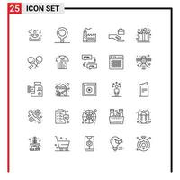 Universal Icon Symbols Group of 25 Modern Lines of badminton gift construction free share Editable Vector Design Elements