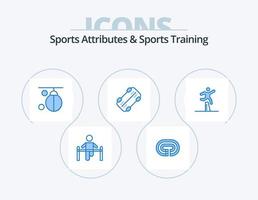 Sports Atributes And Sports Training Blue Icon Pack 5 Icon Design. athlete. skateboard. track. skate. punching vector