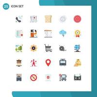 Universal Icon Symbols Group of 25 Modern Flat Colors of dart work seo report task process Editable Vector Design Elements