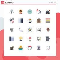 Universal Icon Symbols Group of 25 Modern Flat Colors of pay per click click fathers day buy hide Editable Vector Design Elements