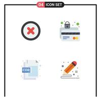 4 Thematic Vector Flat Icons and Editable Symbols of basic cdr format atm card lock file format Editable Vector Design Elements