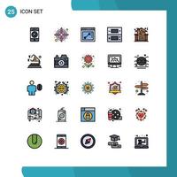 Set of 25 Modern UI Icons Symbols Signs for people home draw family games Editable Vector Design Elements