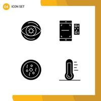 Modern Set of Solid Glyphs Pictograph of business chemistry vision scan petri Editable Vector Design Elements