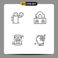 Universal Icon Symbols Group of 4 Modern Filledline Flat Colors of man sharpener healthcare church head Editable Vector Design Elements