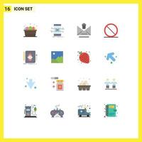 Universal Icon Symbols Group of 16 Modern Flat Colors of design remove smartphone cancel trash Editable Pack of Creative Vector Design Elements