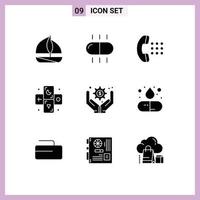 paquete de iconos de vectores de stock de 9 signos y símbolos de línea para administración de negocios de cápsulas marcar administración de negocios tarot elementos de diseño de vectores editables