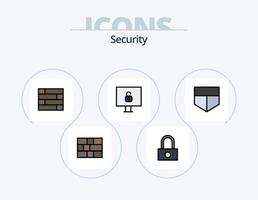 Security Line Filled Icon Pack 5 Icon Design. security. lock. protect. security. lock pad vector