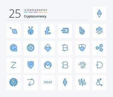 paquete de iconos de color azul cryptocurrency 25 que incluye bits compartidos. cripto. moneda criptográfica. moneda. dinero vector