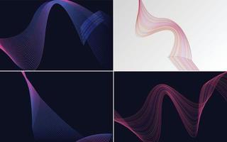 Collection of geometric minimal lines pattern set vector