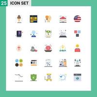 Set of 25 Vector Flat Colors on Grid for success personal seo mind idea Editable Vector Design Elements