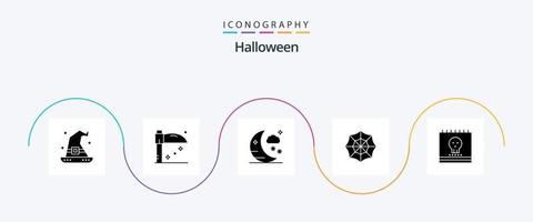 paquete de iconos de glifo 5 de halloween que incluye días festivos. Víspera de Todos los Santos. vacaciones. fantasma. icono web vector