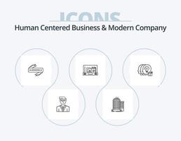 Human Centered Business And Modern Company Line Icon Pack 5 Icon Design. id. sharp. cloud. razor. user