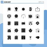 Set of 25 Modern UI Icons Symbols Signs for bag watch electric timing time Editable Vector Design Elements