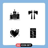 User Interface Pack of Basic Solid Glyphs of crown breakup monarchy canada heart Editable Vector Design Elements