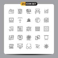 Universal Icon Symbols Group of 25 Modern Lines of park garden campaigns furniture mail Editable Vector Design Elements